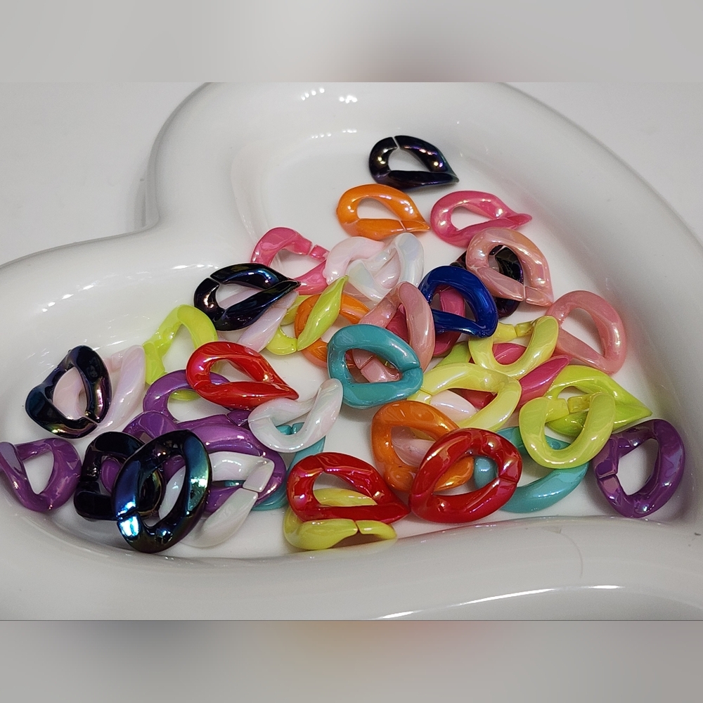 Beads Links Connectors Charms‎ Colorful Acrylic 10 Pc Crafts